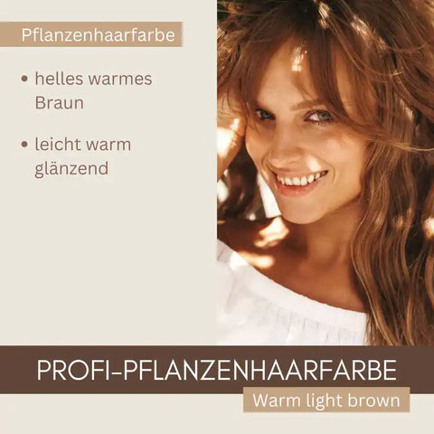 Profi-Pflanzenhaarfarbe SET warmes Hell-Braun "warm light brown"