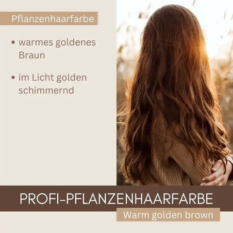 Profi-Pflanzenhaarfarbe SET warmes Gold-Braun "warm golden brown"