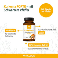 Curcumin und Piperin – Kurkuma Forte Produktinformation