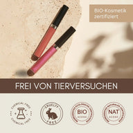 Brillant à Lèvres Bio Rose Scintillant + Nude Scintillant – Nourrissant, Couvrant + Non Testé sur les Animaux | Cosmétique Naturelle