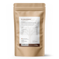 Rückseite des VITALOVE Bio Ceylon Zimt Beutels, 250 g, mit Etikett