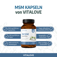 MSM Kapseln mit 1000 mg reinem MSM – 180 Kapseln