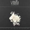 VitaNur Whey Isolat Pulver auf schwarzem Hintergrund mit Zentimetermaß, Eiweißpulver