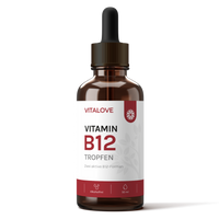 VITALOVE Vitamin B12 Tropfen, bioaktiv und alkoholfrei, 50 ml – Produktflasche von vorne